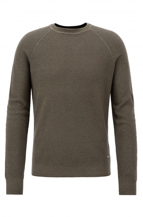 BOSS Pullover AKUTISRO aus leichtem Merinowoll-Piqué Farbe dunkelgrün 302 BOSS Pullover AKUTISRO aus leichtem Merinowoll-Piqué Farbe dunkelgrün 302 M