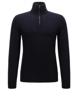 BOSS ORANGE Rollkragenpullover ALMORE aus Baumwoll-Mix mit Wolle Farbe dunkelblau 404 M