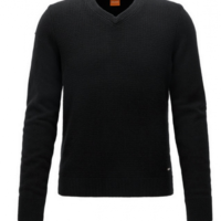 BOSS ORANGE Regular-Fit Pullover AMIDRAS aus Baumwoll-Mix mit Wolle Farbe schwarz 001 S