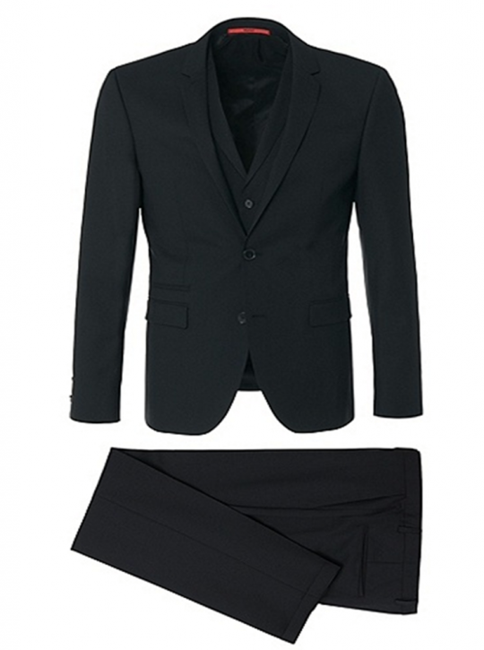 HUGO ANZUG ANEO/WIAD/HILOR FARBE SCHWARZ 001 HUGO ANZUG ANEO/WIAD/HILOR FARBE SCHWARZ 001 48