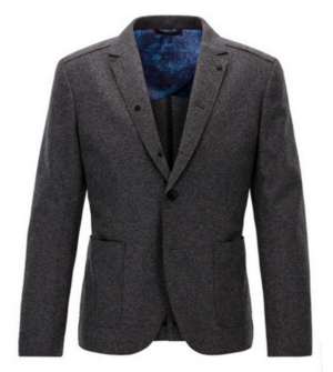 BOSS ORANGE Slim-Fit Sakko BECKS aus Schurwolle mit offenen Kanten Farbe dunkelgrau 022 48