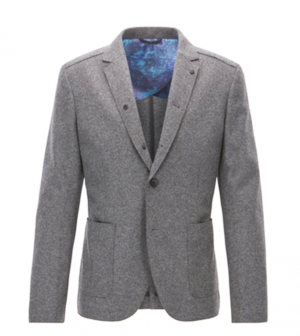 BOSS ORANGE Slim-Fit Sakko BECKS aus Schurwolle mit offenen Kanten Farbe grau 051 48