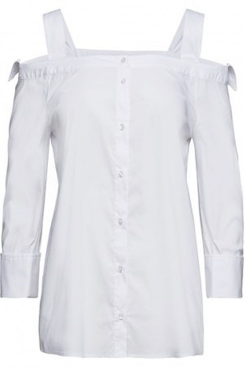 BOSS Schulterfreie Regular-Fit Bluse CALORIA aus Stretch-Baumwolle weiss 100 BOSS Schulterfreie Regular-Fit Bluse CALORIA aus Stretch-Baumwolle weiss 100