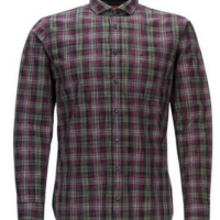 BOSS ORANGE Slim-Fit-Hemd CATTITUDE aus Baumwolle mit Glencheck-Karo Farbe grün 640 M