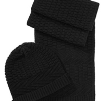 HUGO SET AUS SCHAL UND MÜTZE FARBE SCHWARZ 001 HUGO SET SCHAL/MÜTZE FARBE SCHWARZ 001