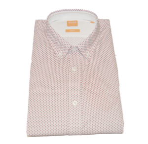 BOSS ORANGE HEMD EDIPOE FARBE CREME MIT ROTEM MUSTER 615 M