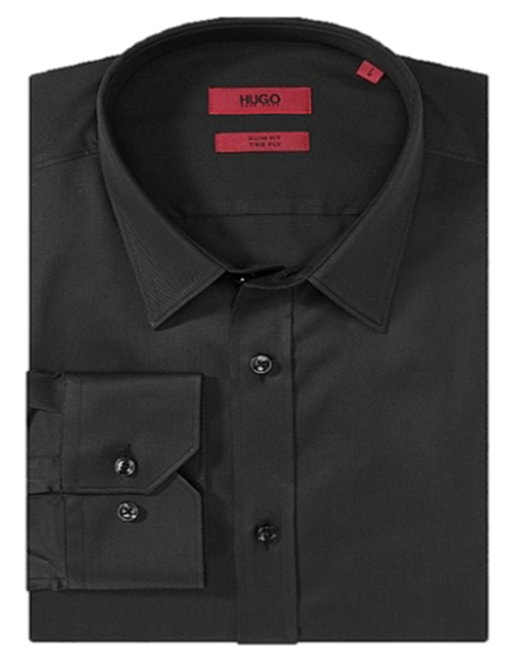 HUGO BOSS ELISHA SHIRT TWO PLY FARBE SCHWARZ 001 HUGO BOSS ELISHA SHIRT TWO PLY FARBE SCHWARZ 001 S