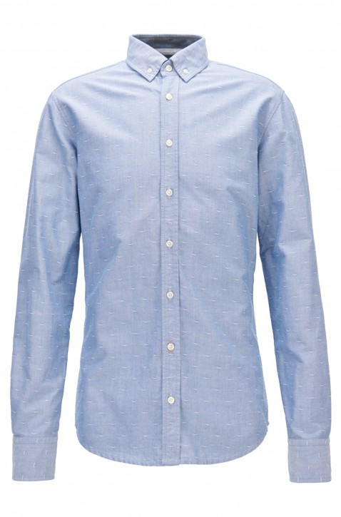 BOSS Slim-Fit Hemd Epreppy_1 aus strukturierter Oxford-Baumwolle hellblau 416 BOSS Slim-Fit Hemd Epreppy_1 aus strukturierter Oxford-Baumwolle hellblau 416 M