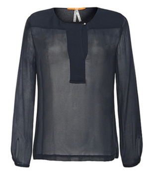 BOSS ORANGE SEIDENBLUSE ESTIVAL FARBE DUNKELBLAU 403 36