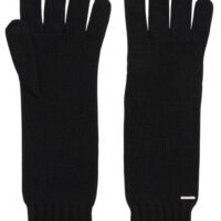 BOSS Lange Strick-Handschuhe GAMARU mit metallener Logo-Applikation