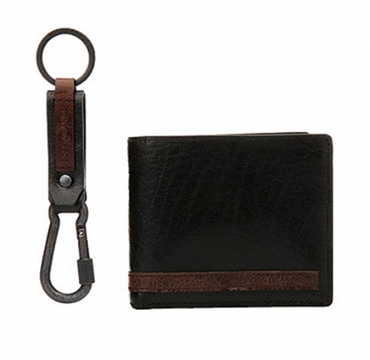 BOSS ORANGE SET GELDBÖRSE/SCHLÜSSELANHÄNGER GbQ16FW 400 COIN KEY FARBE SCHWARZ 001 BOSS ORANGE SET GELDBÖRSE/SCHLÜSSELANHÄNGER GbQ16FW 400 COIN KEY FARBE SCHWARZ 001