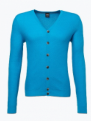 BOSS BLACK STRICKJACKE GERSON MODERN ESSENTIAL FARBE TÜRKIS 446 GR: M