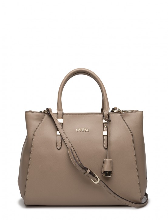 GUESS TASCHE SISSI IN SAFFIANO-OPTIK FARBE TAUPE GUESS TASCHE SISSI IN SAFFIANO-OPTIK FARBE TAUPE