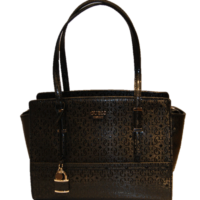 GUESS HANDTASCHE DEVYN SATCHEL LOGO FARBE SCHWARZ 001