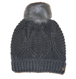 GUESS Damen Strickmütze AW6801WOL01 mit Bommel Farbe grau M