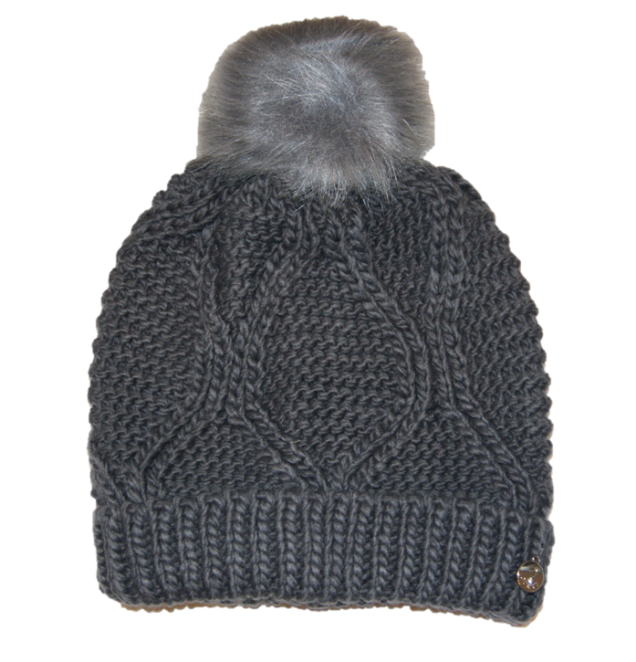 GUESS Damen Strickmütze AW6801WOL01 mit Bommel Farbe grau GUESS Damen Strickmütze AW6801WOL01 mit Bommel Farbe grau M