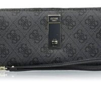 GUESS Damen Gelbörse Nissana mit Guess druck allover Farbe coal GUESS Damen Gelbörse Nissana mit Guess druck allover Farbe coal
