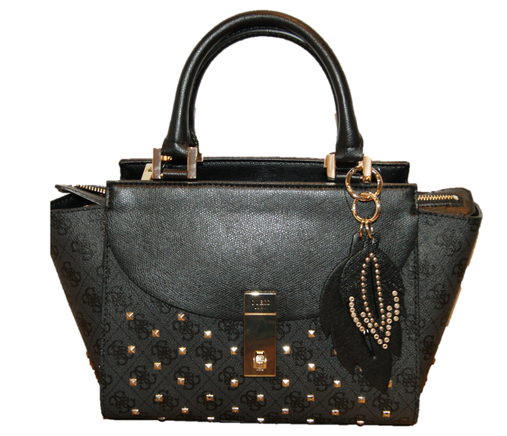 GUESS Damen Handtasche NISSANA mit Nietenbesatz Farbe dunkelgrau GUESS Damen Handtasche NISSANA mit Nietenbesatz Farbe dunkelgrau