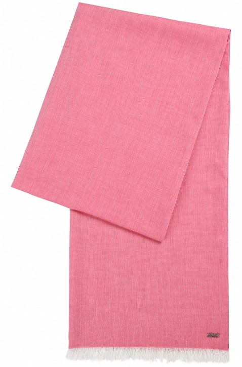 BOSS ORANGE Leichter Chambray-Schal NAFAME mit Fransen Farbe pink 678 BOSS ORANGE Leichter Chambray-Schal NAFAME mit Fransen Farbe pink 678