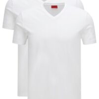 HUGO BOSS MEN T-SHIRT DOUBLE V Stretch Weiss HUGO BOSS MEN T-SHIRT DOUBLE V Stretch Weiss S