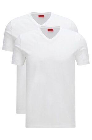HUGO BOSS MEN T-SHIRT DOUBLE V Stretch Weiss S