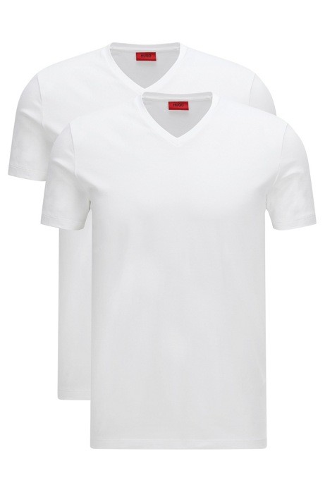 HUGO BOSS MEN T-SHIRT DOUBLE V Stretch Weiss HUGO BOSS MEN T-SHIRT DOUBLE V Stretch Weiss S
