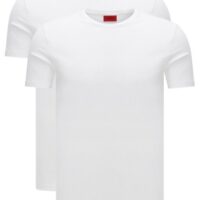 HUGO BOSS MEN T-SHIRT DOUBLE ROUND STRETCH WEISS 100 HUGO BOSS MEN T-SHIRT DOUBLE Round Stretch Weiss S