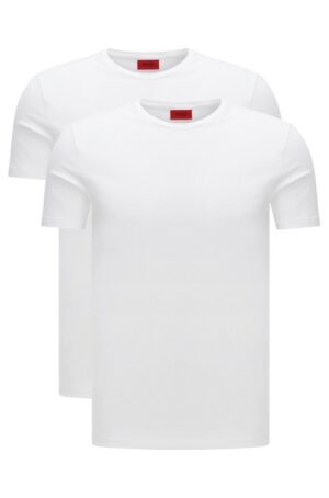HUGO BOSS MEN T-SHIRT DOUBLE Round Stretch Weiss S