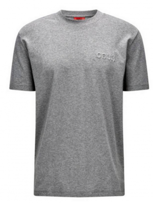 HUGO Oversize Shirt Derrif aus Pima-Baumwolle Farbe grau 081 S