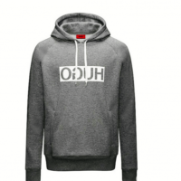 HUGO Kapuzenpullover D/unisex aus Baumwoll-Mix mit spiegelverkehrtem Logo Farbe grau 036 S