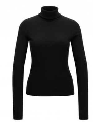 BOSS ORANGE Slim-Fit Rollkragen Pullover IDDYANA aus Baumwoll-Mix mit Seide Farbe schwarz 001 S