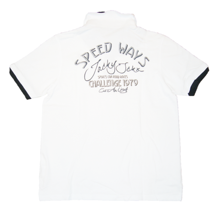 JACKY ICKX Polo USA RACING mit doppel Kragen und Logo Farbe weiss JACKY ICKX Polo USA RACING mit doppel Kragen und Logo Farbe weiss
