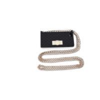 O. JACKY Umhängetasche KATE  für das iPhone 6 S & iPhone 6 - Handytasche zum Umhängen Farbe black case gold chain . Mit Display-, Kamera- & Mikrofon Zugang