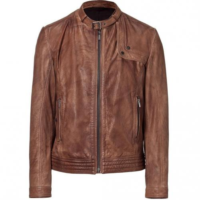 HUGO LEDERJACKE LOKTO FARBE HELLBRAUN 244 M
