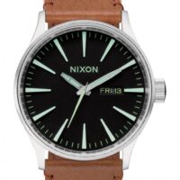 NIXON Sentry Leather 42 mm Farbe black saddle