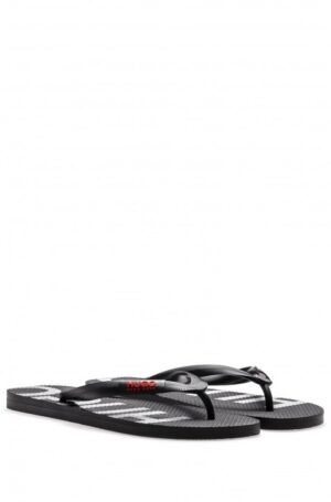 HUGO Leichte Flipflops Onfire_Thng_rblg mit Logo-Print schwarz 001 39-40