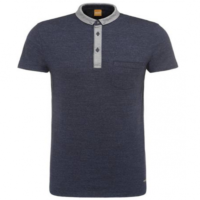 BOSS ORANGE LANGARM  POLO PATCHERMANN 1 FARBE DUNKELBLAU 400 S