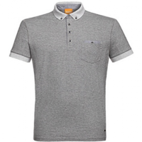 BOSS ORANGE POLO PATCHES 1 FARBE HELLGRAU 052 S