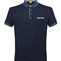 BOSS ORANGE POLO PATCHES 1 FARBE DUNKELBLAU 400 M