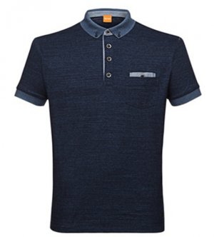 BOSS ORANGE POLO PATCHES 1 FARBE DUNKELBLAU 400 M