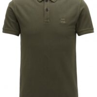 BOSS ORANGE Slim-Fit Poloshirt Prime aus gewaschenem Baumwoll-Piqué dunkelgrün 302 M