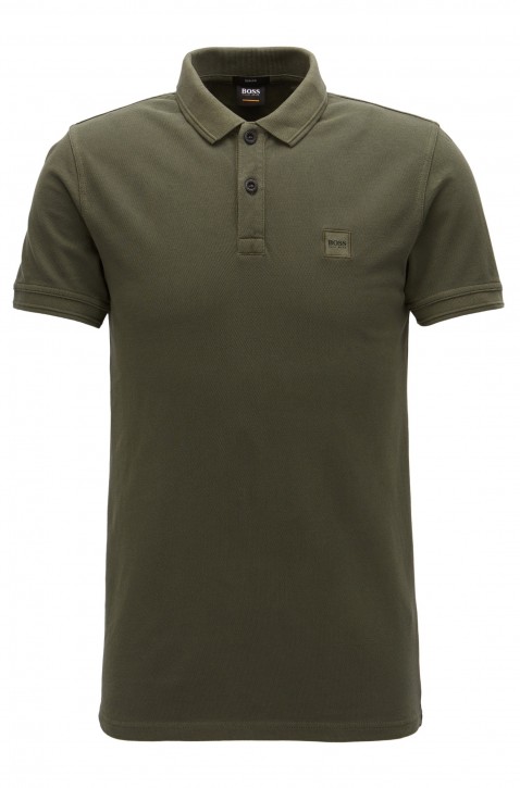 BOSS ORANGE Slim-Fit Poloshirt Prime aus gewaschenem Baumwoll-Piqué dunkelgrün 302 BOSS ORANGE Slim-Fit Poloshirt Prime aus gewaschenem Baumwoll-Piqué dunkelgrün 302 M