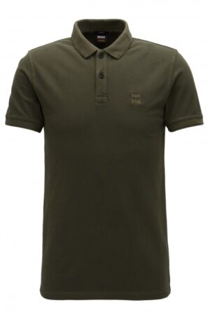 BOSS ORANGE Slim-Fit Poloshirt Prime aus gewaschenem Baumwoll-Piqué dunkelgrün 346