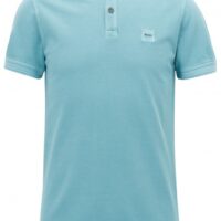 BOSS ORANGE Slim-Fit Poloshirt Prime aus gewaschenem Baumwoll-Piqué türkis 442 M