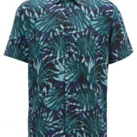 BOSS Regular-Fit Hemd RASH aus Leinen-Mix mit Blätter-Print BOSS Regular-Fit Hemd RASH aus Leinen-Mix mit Blätter-Print