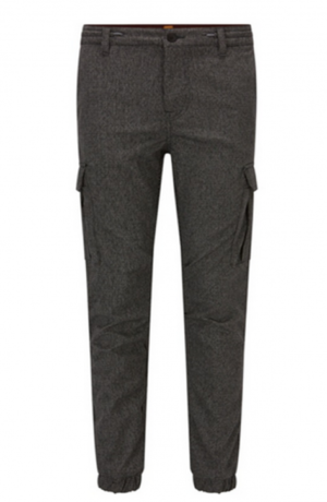 BOSS ORANGE Tapered-Fit-Cargo-Hose SHAY2-W aus Stretch-Polyester Farbe schwarz 001 46