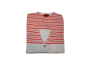 HUGO STRICKJACKE SQUARO IN HUGO ROTEN STREIFEN  GR. S