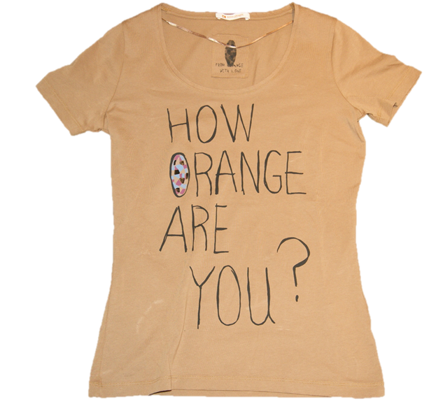 BOSS ORANGE T-SHIRT TEULE FARBE BRAUN 230 BOSS ORANGE T-SHIRT TEULE FARBE BRAUN 230 GR: S