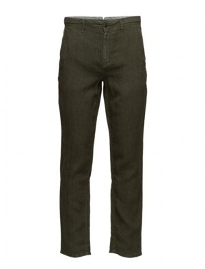 BOSS Tapered-Fit Hose Stapered4-D aus überfärbtem Leinen oliv 302 46