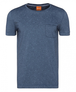 BOSS ORANGE TEE TACCONI  OXFORD TEXTUR FARBE DUNKELBLAU 404 S